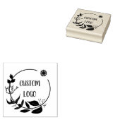 Floral Custom Logo Elegante Round-Rubber-Briefmark Gummistempel (Stempel)