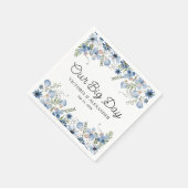 Floral Custom Message Our Big Day Wedding Serviette (Ecke)