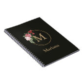 Floral Custom Monogram und Name Journal Notebook Notizblock (Rechte Seite)