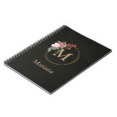 Floral Custom Monogram und Name Journal Notebook Notizblock (Linke Seite)