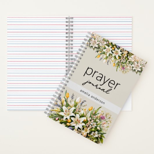 Floral Custom Name Christian Prayer Journal  Notizblock (Innen)