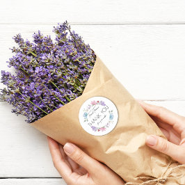 Floral Custom Vielen Dank Runder Aufkleber