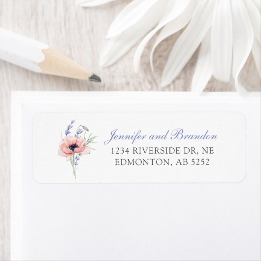 Floral Custom Wedding Return Address Label (Insitu)