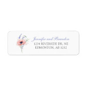Floral Custom Wedding Return Address Label (Vorne)