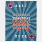 Floral Customize Best Mama Blue Fleecedecke (Vorderseite)