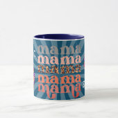 Floral Customize Best Mama Blue Tasse (Zentrum)