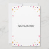 Floral – Cute Pastel Baby 1st Birthday Party Einladung (Rückseite)