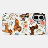 Floral Dachshund Phone Case - Wiener Dog Pattern (Rückseite (Horizontal))