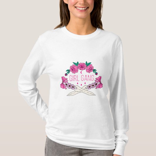 Floral Dagger Girl Gang T-Shirt (Vorderseite)