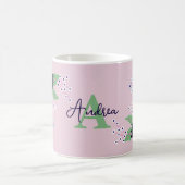Floral Dahlia Bloom Bouquet Custom Monogram Name Kaffeetasse (Mittel)