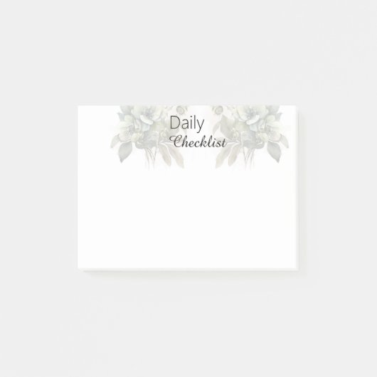 Floral Daily Checklist for self-care treat Post-it Klebezettel (Vorderseite)