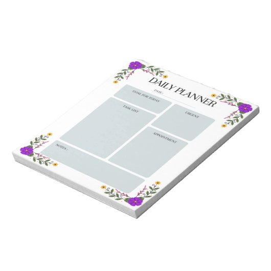 Floral Daily Planner Notepad Notizblock (Rotiert)