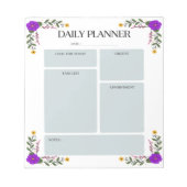 Floral Daily Planner Notepad Notizblock (Vorderseite)