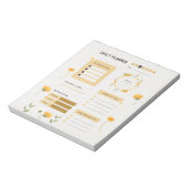 Floral Daily Planner with Sunflowers & Daisies Notizblock (Rotiert)