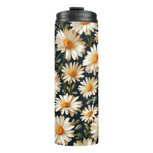 Floral Daisies Design Digital Art Design Thermosbecher (Vorderseite)