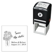 Floral Daisies Mason Jar Save the Date Wedding Permastempel (Beispiel)