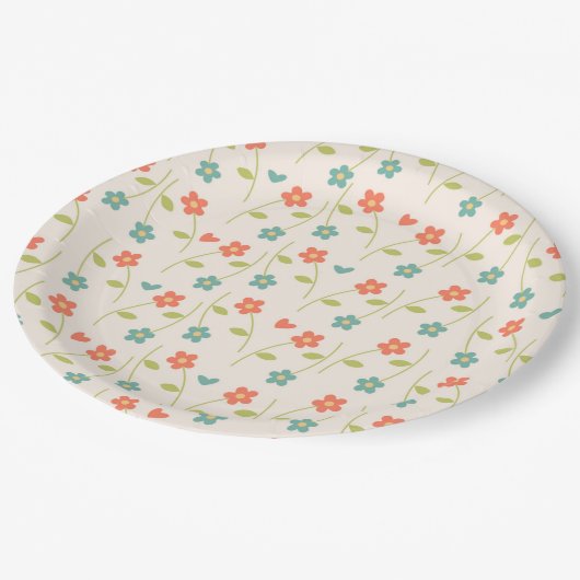 Floral Daisies Pappteller (Schrägansicht)
