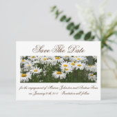 Floral Daisies save The Date Invitation (Stehend Vorderseite)
