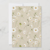 Floral Daisy Baby in Bloom Kraft Papierdusche Einladung (Rückseite)