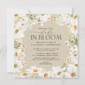Floral Daisy Baby in Bloom Kraft Papierdusche Einladung (Vorderseite)