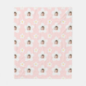 Floral daisy boho retro pink Mädchen gelb niedlich Fleecedecke (Vorderseite)
