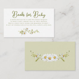 Floral Daisy Botanical Baby Shower Books For Baby Begleitkarte
