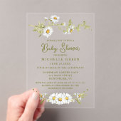 Floral Daisy Garden Botanical Baby Shower Acryleinladungen (Insitu (Handheld))