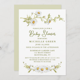 Floral Daisy Garden Botanical Baby Shower Einladung