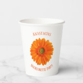 Floral Daisy Junggeselinnen-Abschied personalisier Pappbecher (Rückseite)