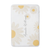 Floral Daisy Moderne Minimalistische White Bath Ma Badematte (Vorderseite Vertikal)