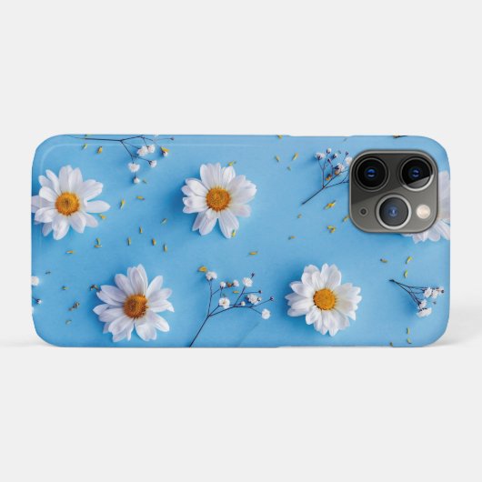 Floral Daisy Muster - Light Blue Case-Mate iPhone Hülle (Rückseite (Horizontal))