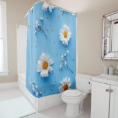 Floral Daisy Muster - Light Blue Duschvorhang (Beispiel)