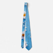 Floral Daisy Muster - Light Blue Krawatte (Rückseite)