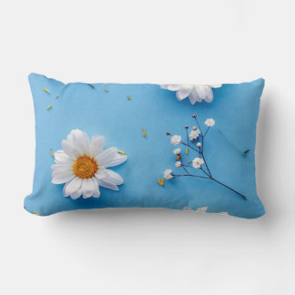 Floral Daisy Muster - Light Blue Lendenkissen