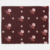 Floral Daisy Pattern Fleecedecke (Vorderseite (Horizontal))