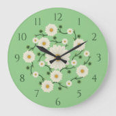 Floral Daisy Pattern Große Wanduhr (Vorderseite)