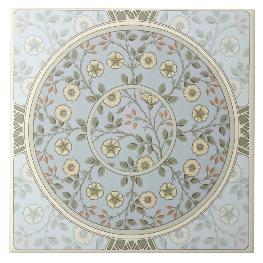 Floral Daisy Pattern von William Morris Keramik Ti Fliese (Vorderseite)