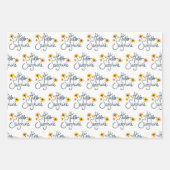 Floral Daisy Patterns Trio Dekoupage Geschenk Geschenkpapier Set (Vorderseite 2)