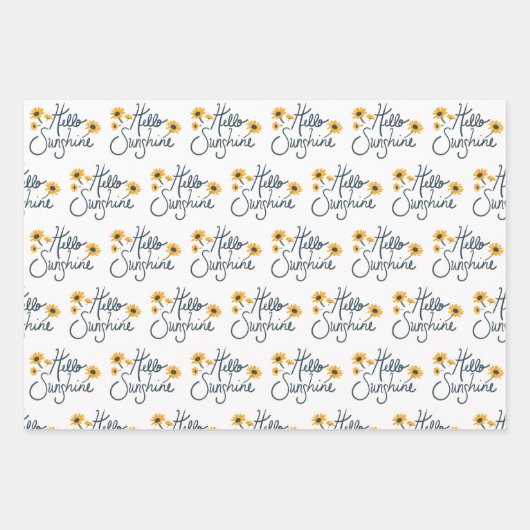 Floral Daisy Patterns Trio Dekoupage Geschenk Geschenkpapier Set (Vorderseite 2)