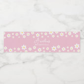 Floral Daisy Pink Party Wasser Flasche Etikett (Einzelnes Label)