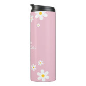 Floral Daisy Pink personalisierte Thermaltumbler Thermosbecher (Nach rechts gedreht)