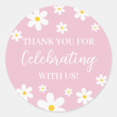 Floral Daisy Pink Vielen Dank an Stickers (Vorderseite)