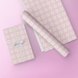 Floral Daisy Pink Wrapping Paper Geschenkpapier