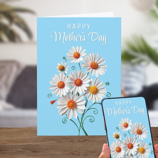 Floral Daisy Quilling Art Mother Day Card Karte