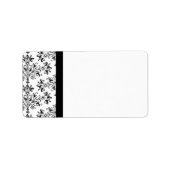 Floral Daisy Schwarz-weiß Blank Address Labels Adressaufkleber (Vorne)