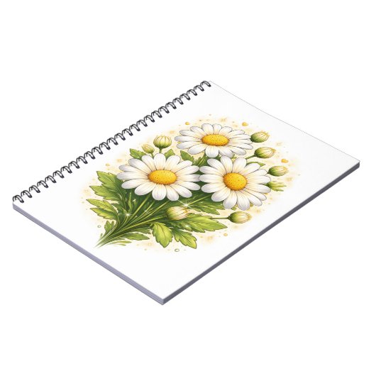 Floral Daisy Spiral Notebook Notizblock (Linke Seite)
