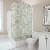 Floral Daisy Velvety Cream Textur Duschvorhang (Beispiel)