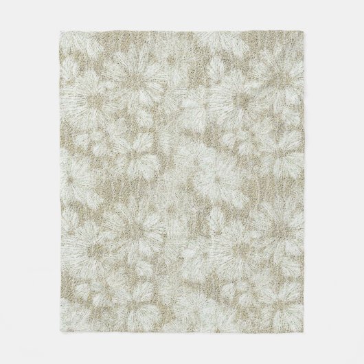 Floral Daisy Velvety Cream Textur Fleecedecke (Vorderseite)