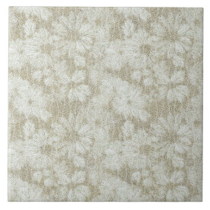 Floral Daisy Velvety Cream Textur Fliese