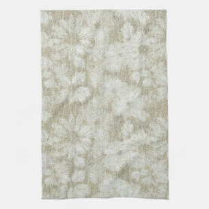 Floral Daisy Velvety Cream Textur Geschirrtuch